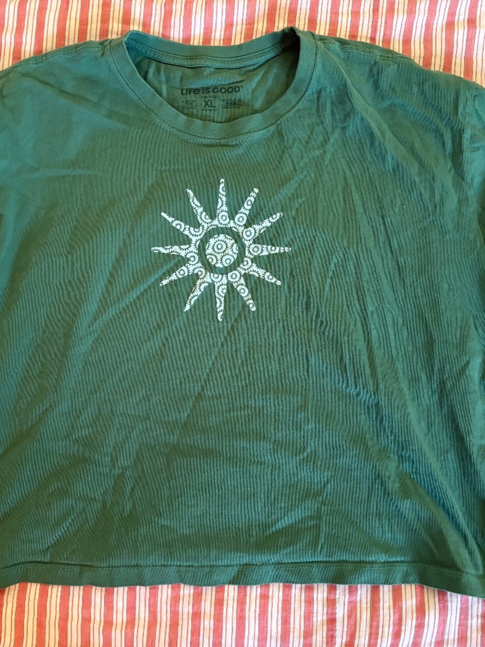 Green oversized life is good sunshine t shirt